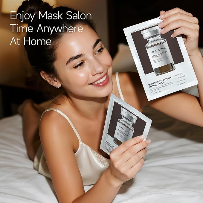 10 Packs Premium Bio-Collagen Real Deep Face Mask, Even Skin Tone, Pore Minimizing, Elasticity Firming Moisturizing Facial Mask Korean Skin Care 30g*10ea