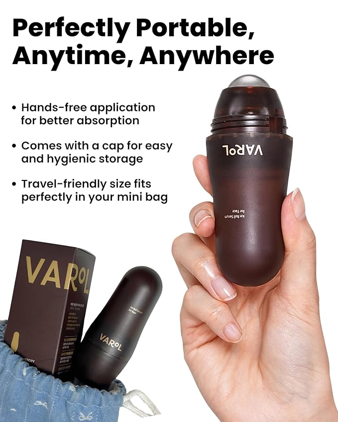 Ice Roll Serum | Cooling & Hydrating Roll-On Serum for Face, Puffy Eyes, Bakuchiol & Collagen for Firming & Wrinkles, Facial Roller for Depuffing, Under Eye Bag Treatment | Korean Skin Care