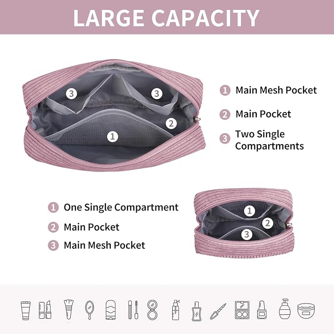 Magefy 2 pcs makeup bags