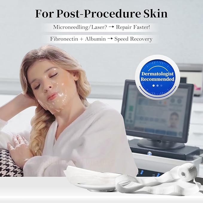 Bioactive Collagen Face Mask for Women & Men Skin Care Beauty SPA,Separated Essence 33ml and Powder Membrane, Hydrating,Repairing,Brightening,Revitalizing, Anti-Aging (5 pairs)