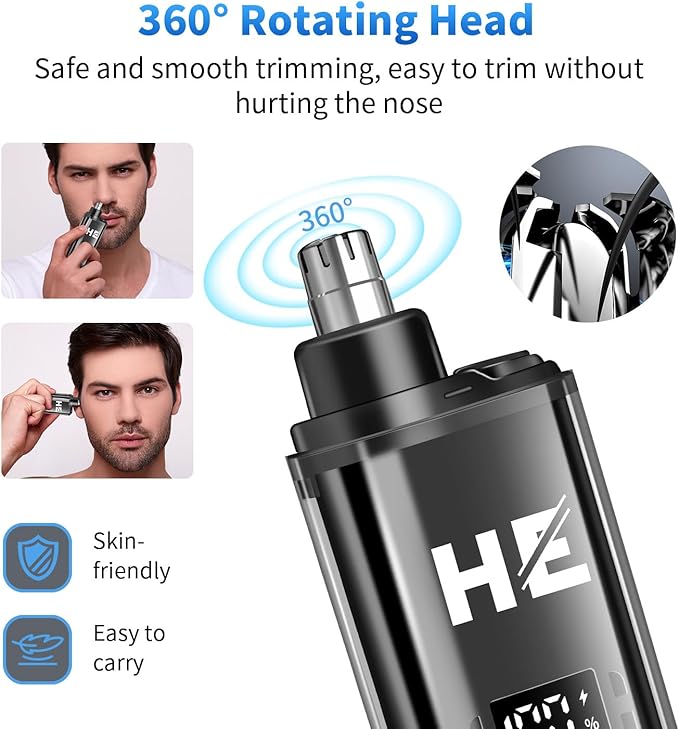 Professional Cordless Hair Clippers for Men, T-Blade Beard Trimmer & Foil Shaver & Nose Hair Trimmer Set, Barber Clipper Hair Cutting Grooming Kit