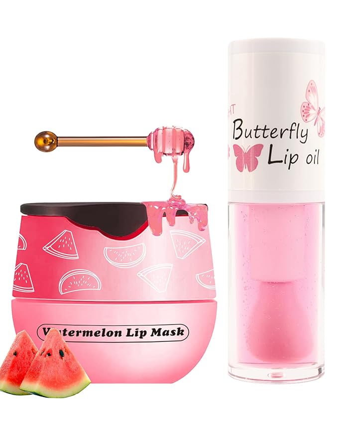 2Pcs Watermelon Lip Balm Honey Pot Exfoliator