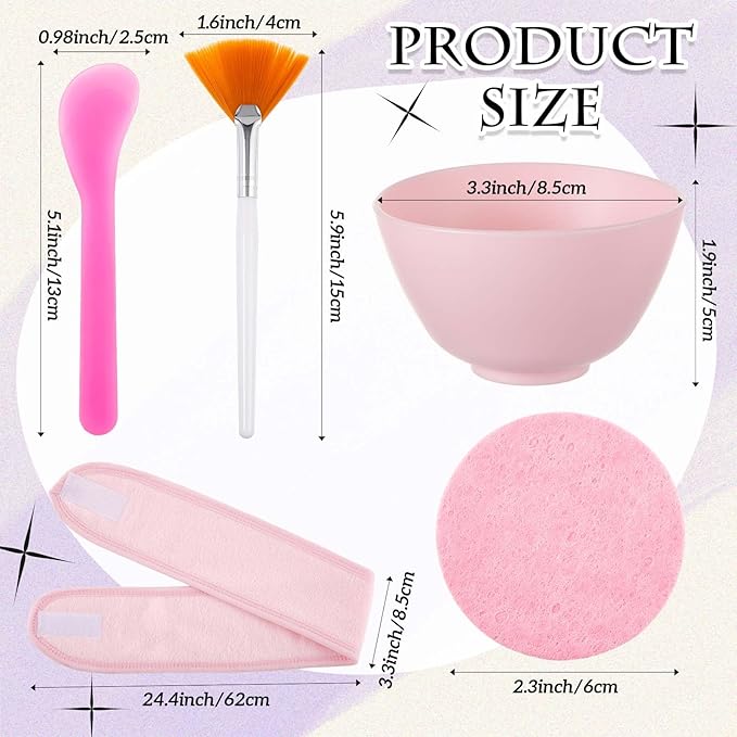 37 Pcs Face Mask Mixing Bowl Set for Esthetician Supplies Tool Kit with Facial Mask Bowl Stick Spatula Soft Brushes Wet Puff Headband Clay Applicator Tools