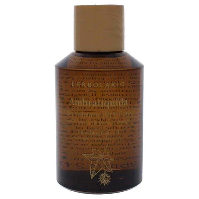 L’Erbolario Ambraliquida Smoothing Body Oil - Firming, Anti-Aging, Dry Skin Moisturizer - Massage and Vitamin E Oil with Liquidambar Extract - 4.2 oz