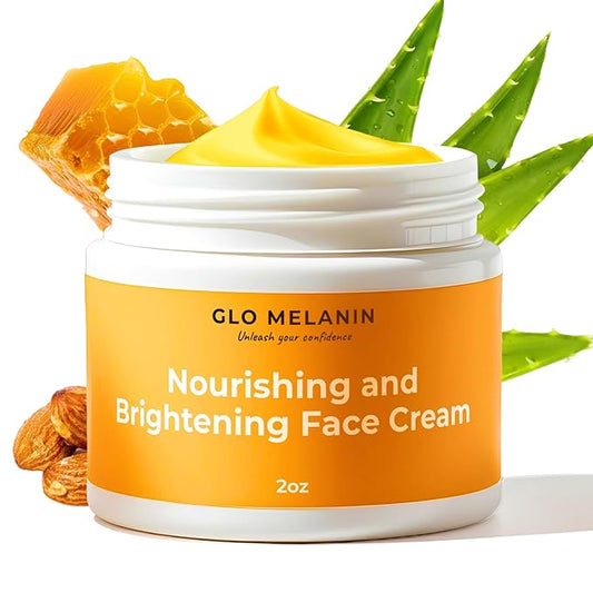 Glo Melanin Nourishing Face Cream - Illuminate Your Skin with Nourishing Cream for Face - Radiant Glow and Renewal with Face Cream (2 Oz)
