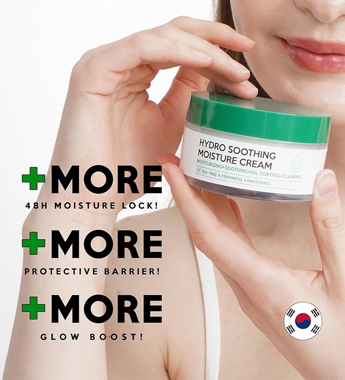 Troubless Hydro Soothing Moisture Cream - Deep Hydration & Skin Barrier Cream for Face w/ 10,000 ppm Panthenol & Tea Tree 4-Terpineol - Soothing & Non-Greasy Face Moisturizer (2.36 fl oz)