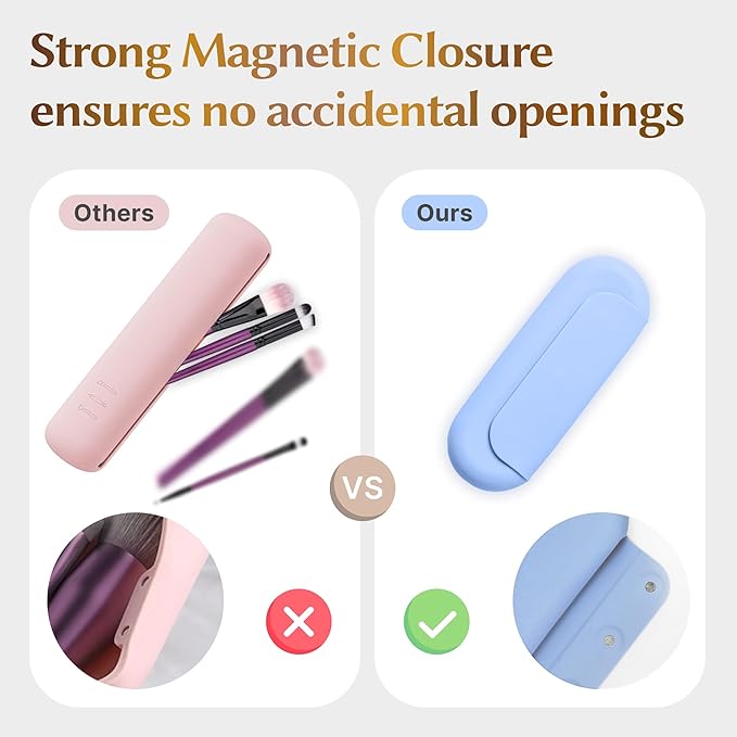 Silicone makeup brush holder, travel