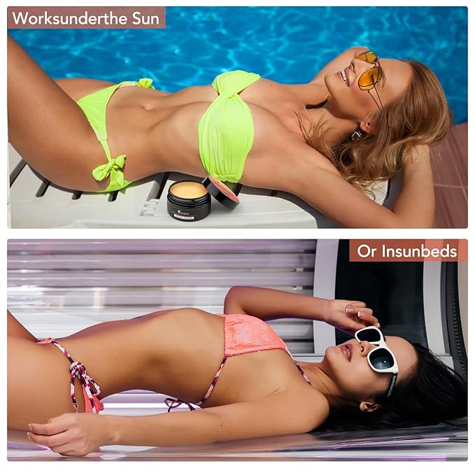 LUXELUX Intensive Tanning Balm Gel, Natural Tanning Accelerator Balm Gel,Brown Tanning Balm, 6.7 Fl Oz (200 ml) Natural Tanner Balm Gel, Fast Tanned, Effective Sunbeds, Outdoor Sun