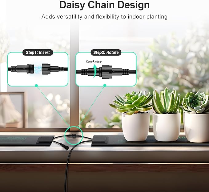 LUXBIRD Daisy Chain Heating Mats, 2 Pack, 3 * 20 inches, IP67 Waterproof PVC