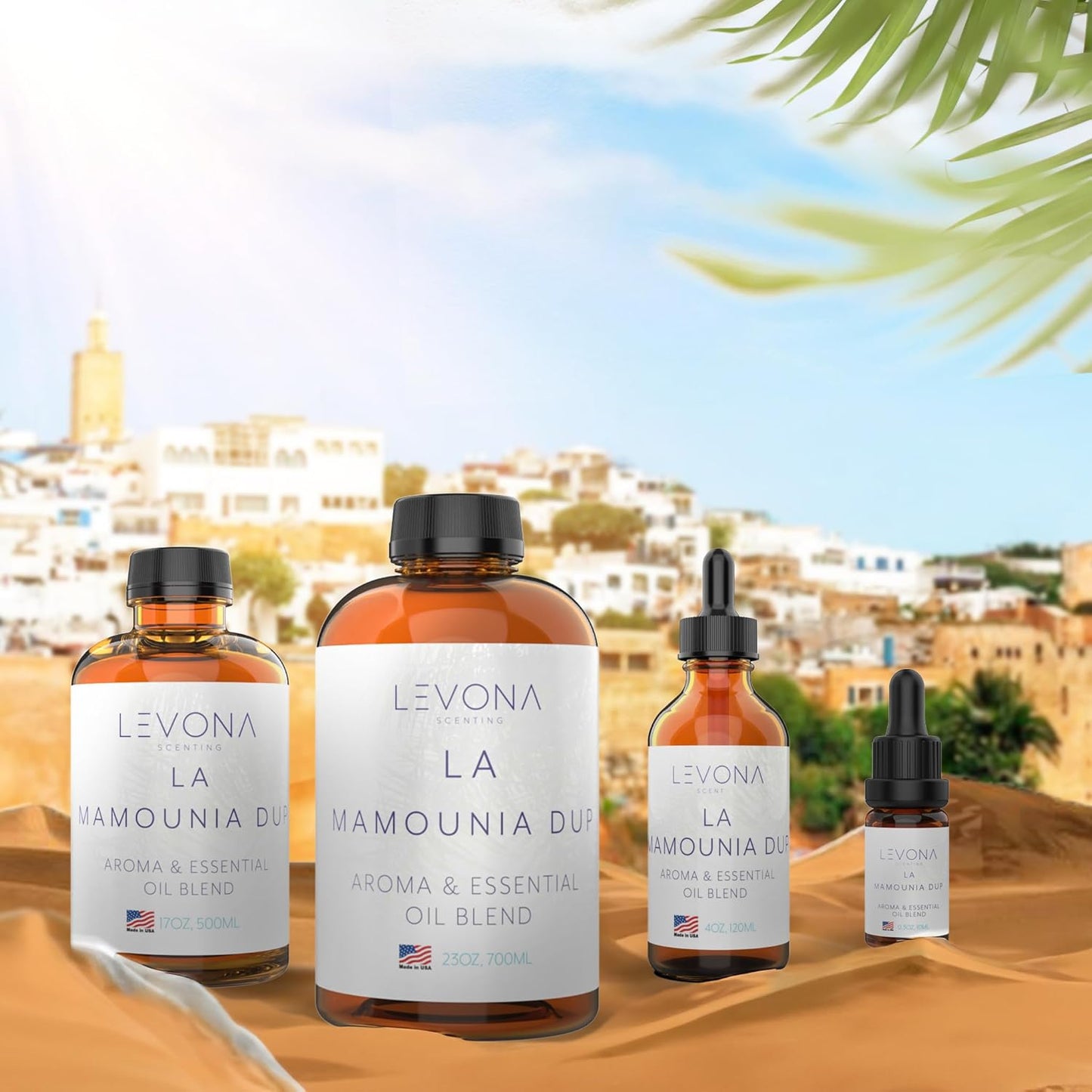 Levona Scent Essential Oils - Scents for Home, Hotel & Office Use - Perfect for Home Diffuser & Humidifiers - Aroma Fragrance Oil, Ideal for Massage, Relaxation, and Spa - La Mamounia Dup, 120ml