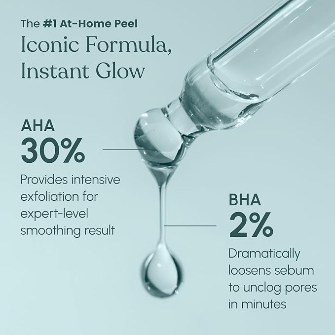 30 DAY MIRACLE AHA 30% + BHA 2% Peeling Solution - Clinical Strength Liquid Exfoliant for Dark Spots, Blackheads & Clogged Pores - Resurfacing Salicylic Acid Serum & Chemical Peel for Face