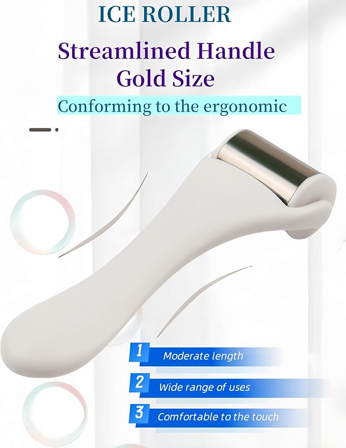 Pro Cryotherapy Ice Roller and Massage Stick for Face & Body - Stainless Steel Facial Massager Reduces Puffiness, Migraines & Sunburn Relief | Spa-Quality Self Care Gifts for Women/Men