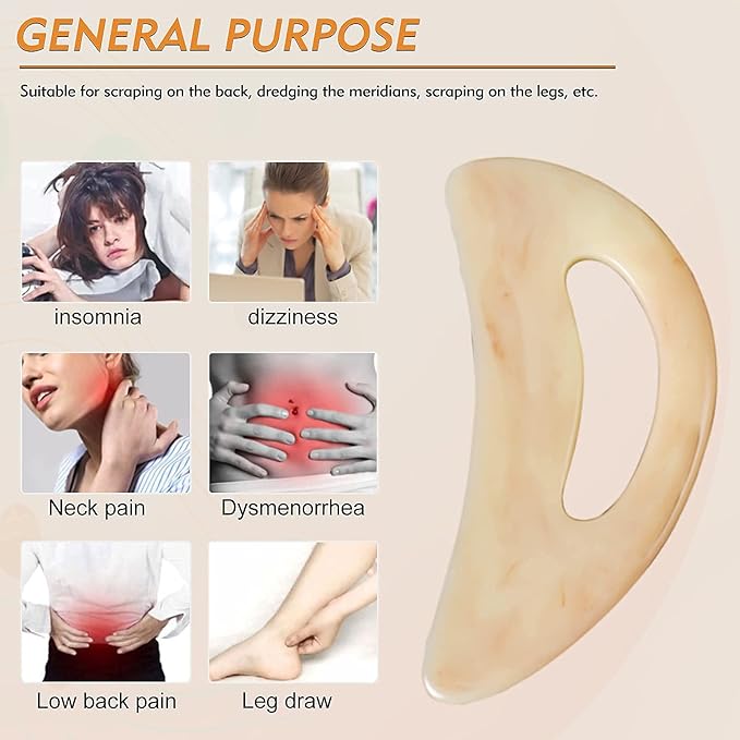 AICNLY Large gua sha Massage Tool, Lymphatic Drainage Massager,Muscle Scraping Massage Tools,Body Sculpting Anti Cellulite Tools for Man and Women (Bone)