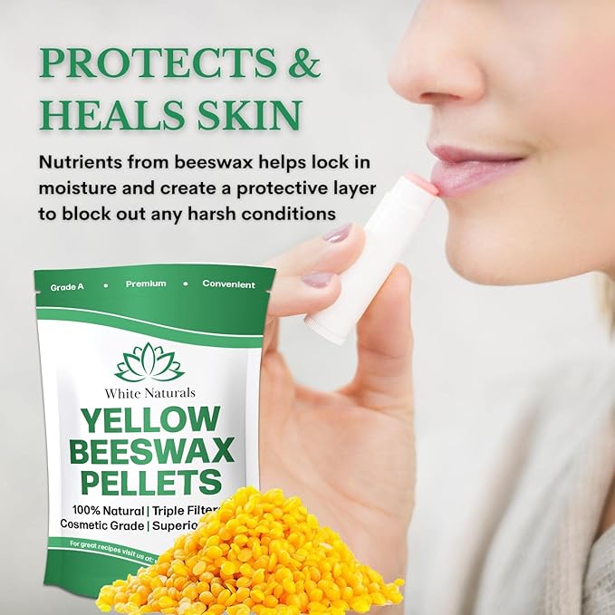 Yellow Beeswax Pellets 1lb (16oz), Pure, Lotions