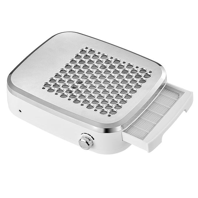 Makartt Nail Dust Collector: Rechargeable Fan Nail Extractor Vacuum with Reusable Filter, 4000 RPM Powerful Suction, Adjustable Speed Portable for Manicure Salon Home (Sylvee)