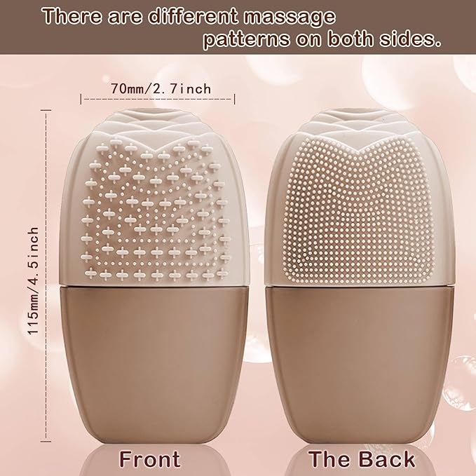 XHJRI Ice Face Roller Massager,Ice Cube Roller for Face, Eyes and Neck Naturally Conditioning and Skin Care,De-Puff Eye Bags,Reduce Migraine Pain,Reusable Massage Silicone Ice Mold (New Coffee)