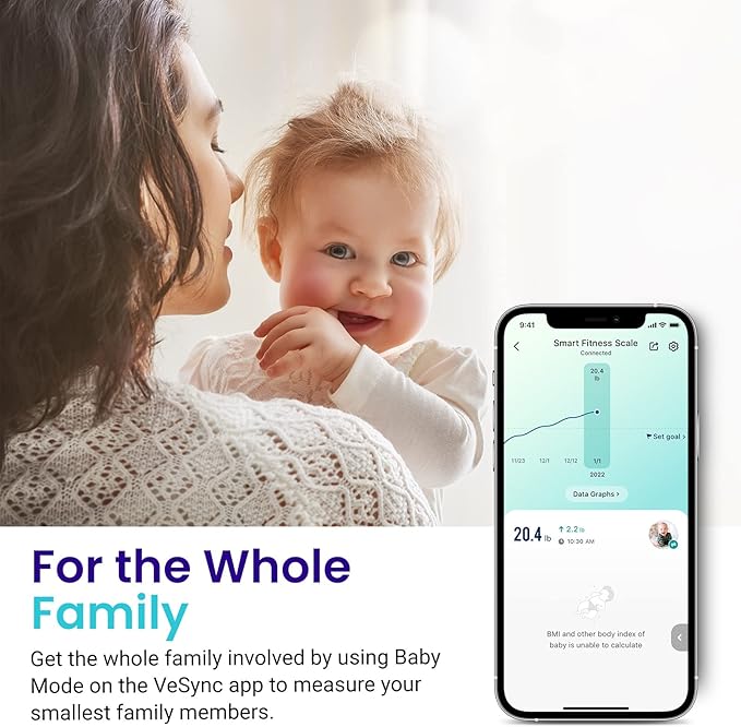 Etekcity Scale for Body Weight and Fat Percentage, Smart Digital LED Bathroom BMI Measurement, Accurate Bluetooth Weighing Machine, Body Composition Analyzer, Ash-black, 400lb