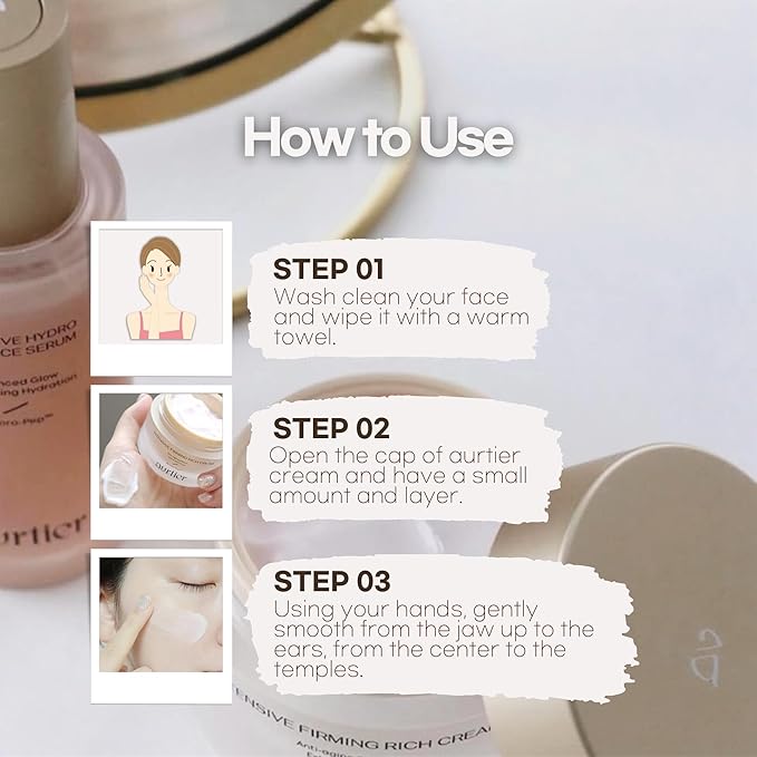 Intensive Firming Rich Cream, Anti-Aging Moisturizer with Collagen Peptides EGF Hyaluronic Acid for Wrinkle Smooths, Firming, Lifting & Deep Hydration 1.69 Ounce