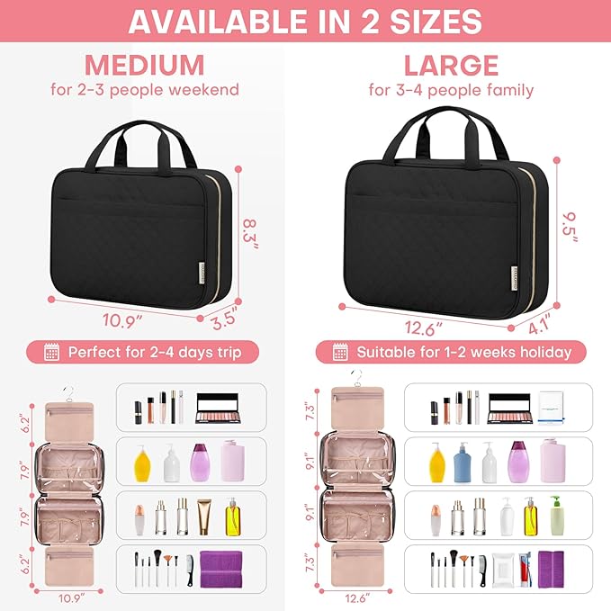 Travel toiletry bag for women,