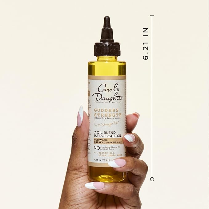 Carol's Daughter Goddess Strength 7 Oil Blend Scalp and Hair Oil for Waves, Coils and Curls, Hair Treatment with Castor Oil, 4.2 Fl Oz