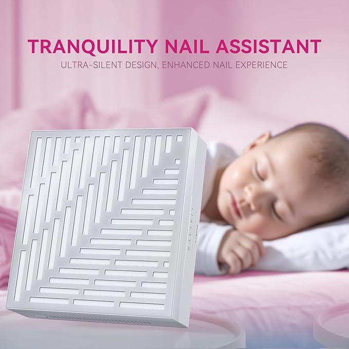 Makartt Rechargeable Nail Dust Collector - Machine Ultra Thin Nail Vacuum Dust Collector for Acrylic Nails Drills Portable SYMPHONEE Nail Dust Extractor with Reusable Filter White