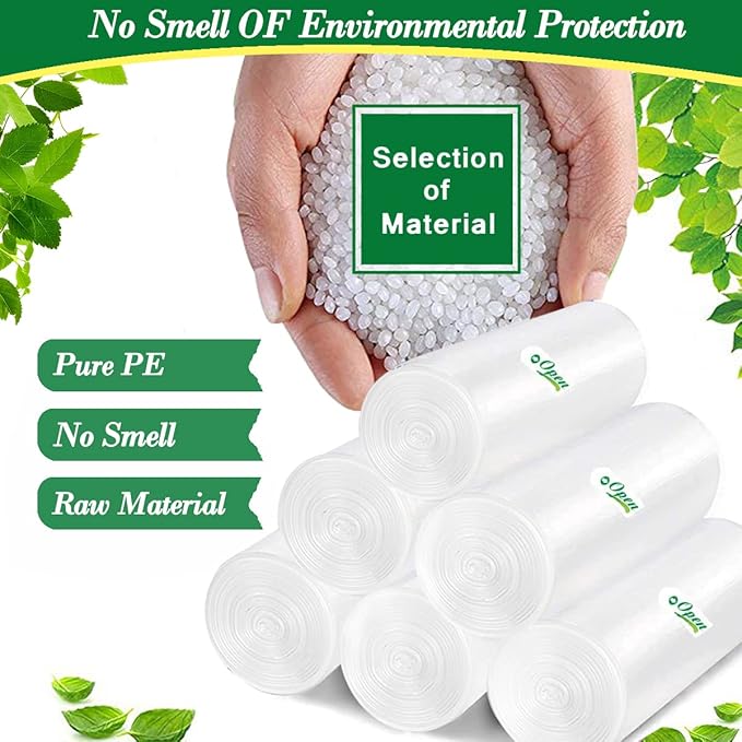 2.5 Gallon 120 pcs(2.5-2.6 Gal) Small Clear Trash Bags, Strong 2.5 Gallon 2.6 Gallon Garbage Bags, Bathroom Trash Can Bin Liners,Mini Bags Waste Basket Liner,Fit 6-10 Liter, 2.5-2.6 Gal (2.5C120)
