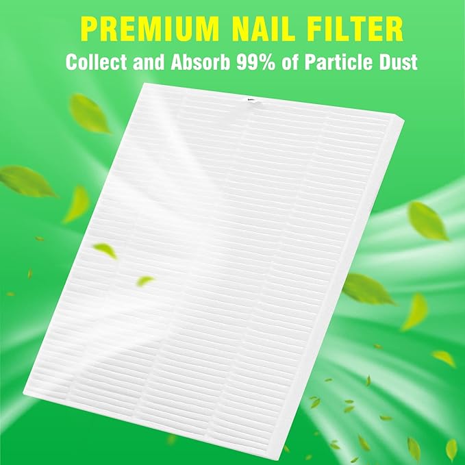 Makartt Nail Dust Collector Filter - for SYMPHONEE Nail Dust Vacuum Machine - Single Replacement Filter for Nail Art Salon Dust Extractor Accessories