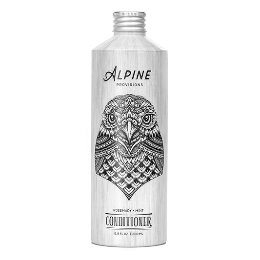 Alpine Provisions Rosemary & Mint Conditioner - Naturally Moisturize, Repair, & Strengthen with Essential Oils, Sunflower oil & Aloe Vera, Vegan, Sulfate - Plant-Based Hair Care - 16.9 FL Oz