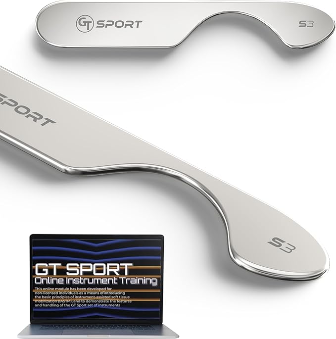 GT Sport S3 Tool is a Precision Muscle Scraper + 2 Hour Training Video. Myofascial Massage Treatment. Professional-Grade IASTM and Physical Therapy Gua Sha Graston Like Massage Tool
