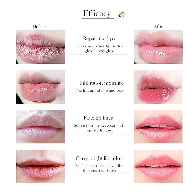 2PCS Honey Lip Balm, Exfoliating Honey Exfoliator