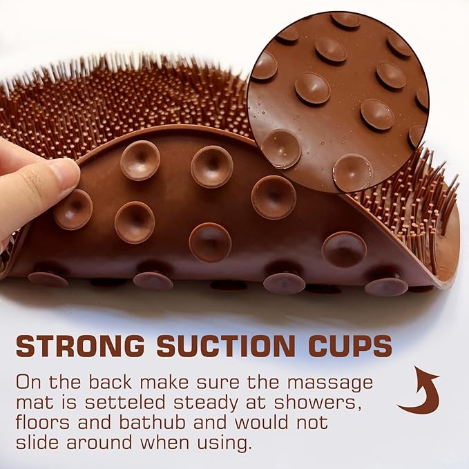 Shower foot scrubber mat back