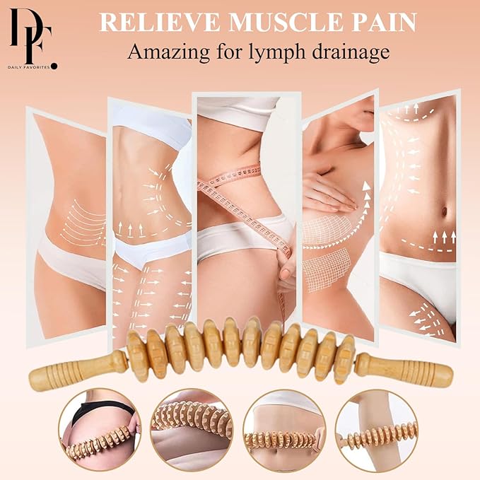 10-in-1 Wood Therapy Massage Tools – Lymphatic Drainage Massager Maderoterapia Kit Wooden Massager Body Sculpting Tools for Muscle Pain Relief - Wood Therapy Tools for Body Contouring and Shaping