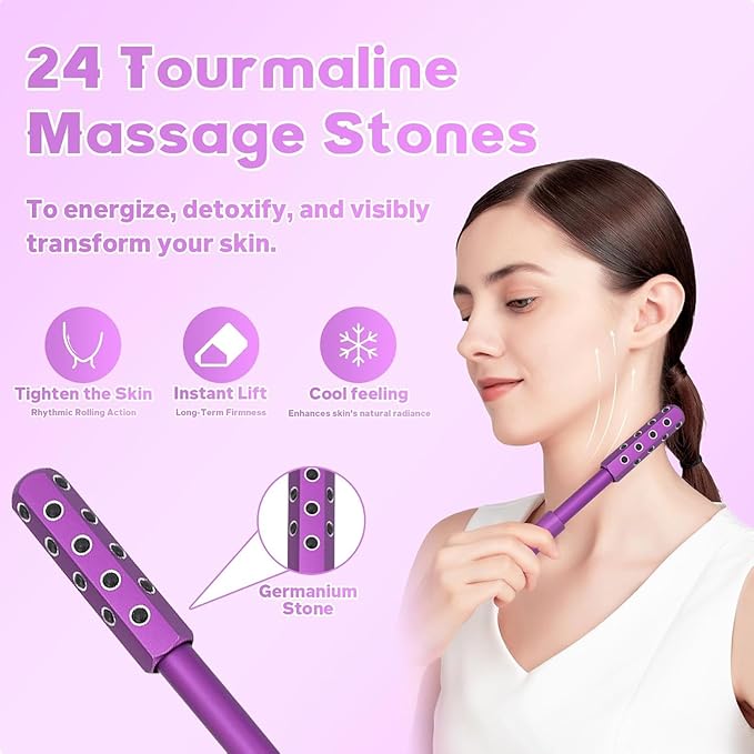 Ice Roller for Face, Germanium Stone Faceroller for Up Lifting and Skin Care, Beauty Sculptor Roller, Uplifting Face Massager Roller, Instant Results