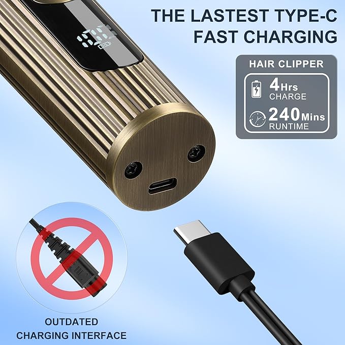 Hatteker Men's Beard Trimmer Professional Cordless Hair Clipper Barber Clipper Shaver Detail Trimmer for Men Waterproof 4 in 1