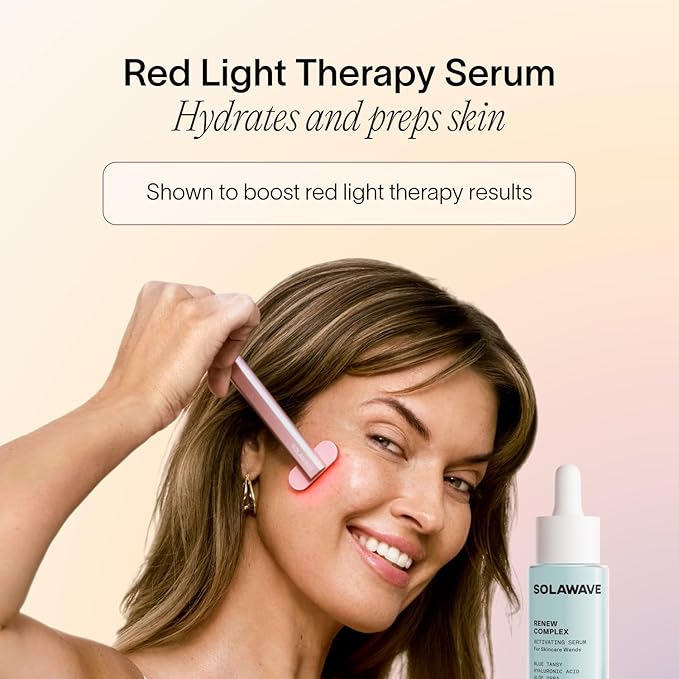 Solawave Renew Complex Serum for Face & Neck | Boost the Effects of Facial Wand | Red Light Therapy for Face & Microcurrent Facial Device for Anti-Aging & Skin Tightening