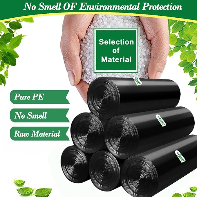 2.5 Gallon 120 pcs Small Black Trash Bags, Strong 2.5 Gallon 2.6 Gallon Garbage Bags, Bathroom Trash Can Bin Liners,Mini Bags Waste Basket Liner,Fit 6-10 Liter, 2-2.5 Gal-Black-120