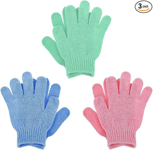 Molain 3 pairs exfoliating gloves