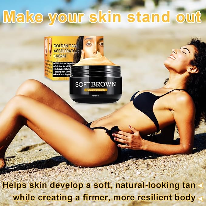 Luxury Intensive Tanning Gel, Natural Tanning Accelerator Cream Gel, Brown Tanning Gel, for Sunbeds & Outdoor Sun (1PC)
