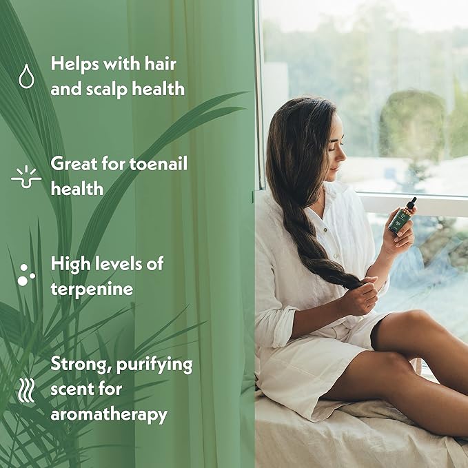 Eve Hansen Organic Tea Tree Essential Oil (2oz) | 100% Melaleuca Alternifolia Pure Tea Tree Oil for Skin, Scalp, Nails, Cuticles, Aromatherapy Diffusers, Household and DIY Uses