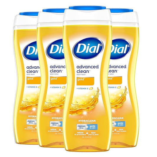 Dial Advanced Clean Gold Body Wash, 16 fl oz (Pack of 4)