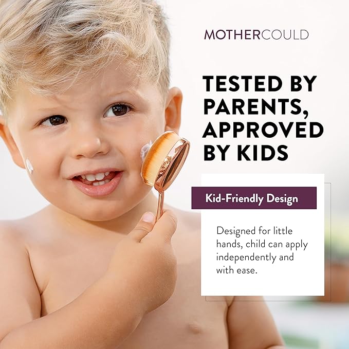 Premium Sunscreen Brush Set – Kids & Baby Sunblock Applicator with Metal Handles, Travel Bag, 2 Brushes, 2 Caps, & Cleaning Mat – Rose Gold – Mess-Free Sun Care (2 Pack) (Rose Gold)