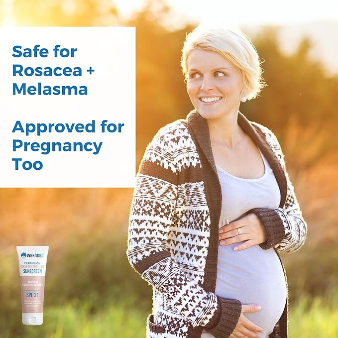 Waxhead Tinted Mineral Sunscreen for Face – Sheer Glow BB Cream Moisturizer with SPF 31, Non-Nano Zinc Oxide, Unscented, Non‑Comedogenic Mineral Facial Sunscreen, Primer under Makeup (Light Tint 4oz)