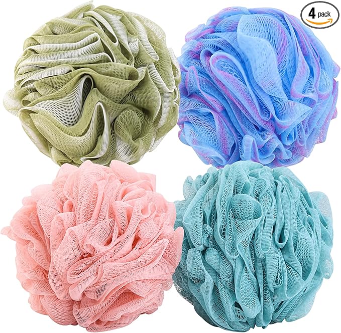 Btyms 4 pieces shower loofahs