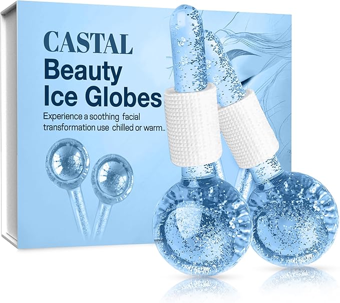 Ice Globes for Face 2Pcs – Enhancing Daily Beauty with Ice Globes for Facials, Skin Tightening & Anti-Aging – Perfect Facial Ice Globes for Puffiness & Wrinkles of Face, Neck & Eyes – Blue
