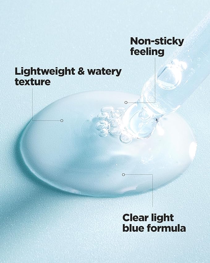 WELLAGE Real Hyaluronic Blue Ampoule 100, Fragrance Free Hyaluronic Acid Ampoule, Hydrating Non Sticky Serum for Sensitive Dry Skin, 2.54 fl.oz