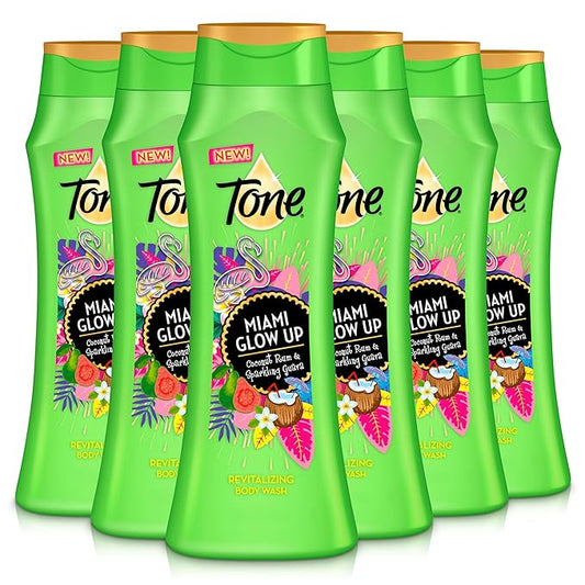 Tone Body Wash, Miami Glow Up, 16 fl oz (Pack of 6)