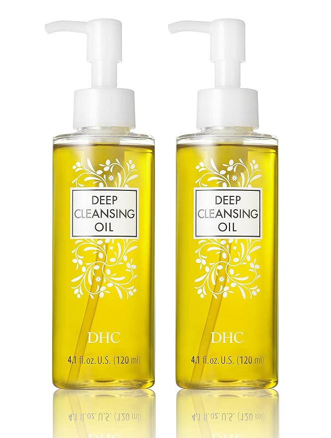 DHC Deep Cleansing Oil Medium 2 pack, Facial Cleansing Oil, Makeup Remover, Cleanses without Clogging Pores, Residue-Free, Fragrance and Colorant Free, All Skin Types, 4.1 fl. oz.