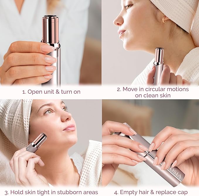 Facial Hair Removal for Women | Electric Razor Device Small Mustache Dermaplaning Remover Tools Tweezers Epilator Trimmer Face Dermaplane Shavers Beauty Gadgets Set Accessories by VISOFO (Andalusite)