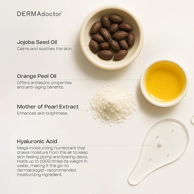 DERMAdoctor Jojoba Oil for Face Wash – Gentle Face Cleansing oil Makeup Remover for Sensitive Skin – Unscented Dermatologist Tested Hydrating Cleanser with Jojoba & Hibiscus Extract, 6.67 fl oz