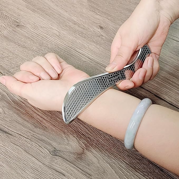 BYYDDIY Anti-Skid Stainless Steel Gua Sha Muscle Scraper Tool,Scar Tissue Tool,Physical Therapy Tools,Muscle Scraping Tool,Guasha Massage Scraper,IASTM Tools,Soft Tissue Massage Tool (S2)